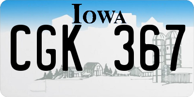 IA license plate CGK367