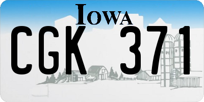 IA license plate CGK371