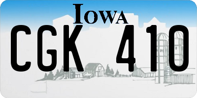 IA license plate CGK410