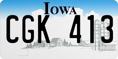 IA license plate CGK413