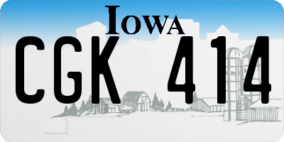 IA license plate CGK414