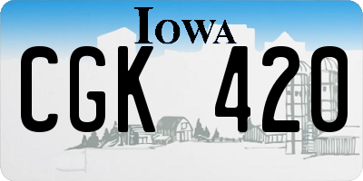 IA license plate CGK420