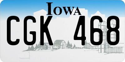 IA license plate CGK468