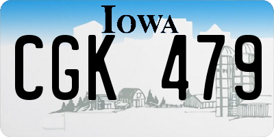 IA license plate CGK479