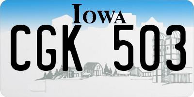 IA license plate CGK503