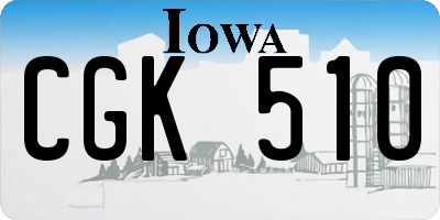 IA license plate CGK510