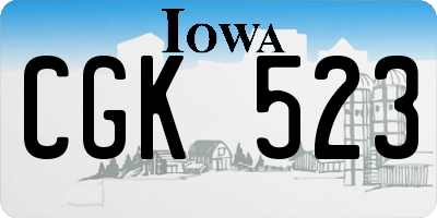 IA license plate CGK523
