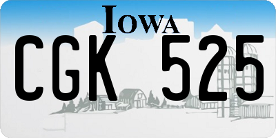 IA license plate CGK525