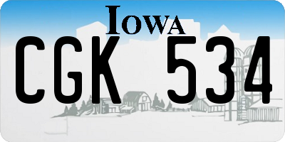 IA license plate CGK534