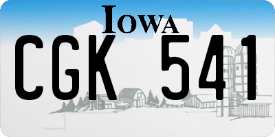 IA license plate CGK541