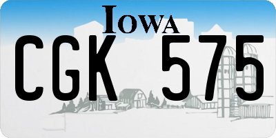IA license plate CGK575