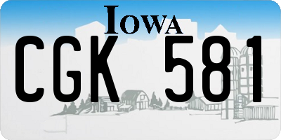 IA license plate CGK581