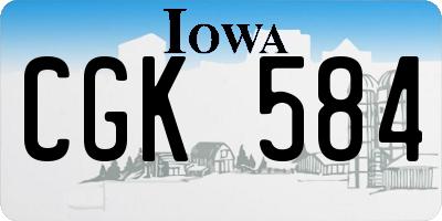 IA license plate CGK584