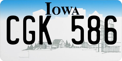 IA license plate CGK586