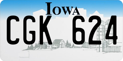IA license plate CGK624