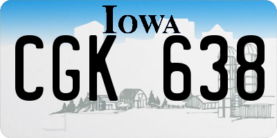 IA license plate CGK638