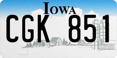 IA license plate CGK851