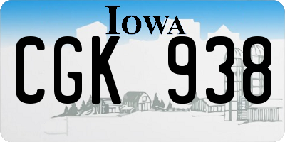 IA license plate CGK938