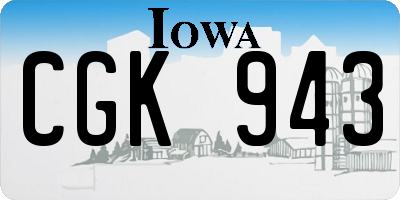 IA license plate CGK943