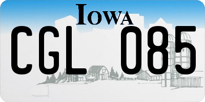 IA license plate CGL085