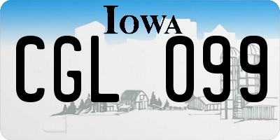 IA license plate CGL099