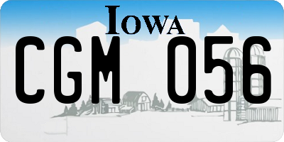 IA license plate CGM056