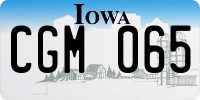 IA license plate CGM065