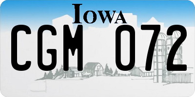 IA license plate CGM072