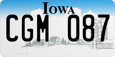 IA license plate CGM087