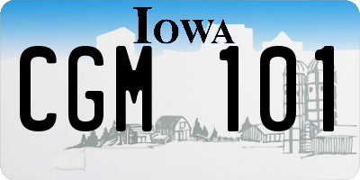 IA license plate CGM101