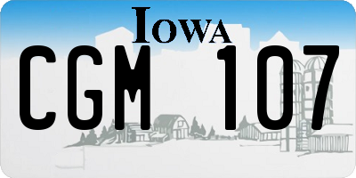 IA license plate CGM107