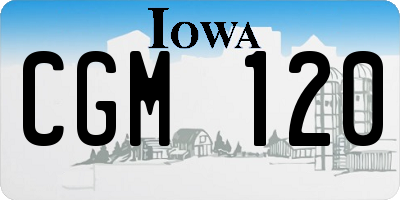 IA license plate CGM120