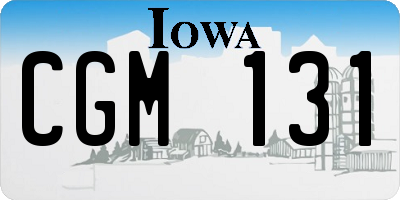 IA license plate CGM131