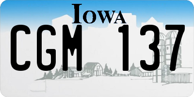 IA license plate CGM137