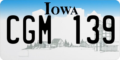 IA license plate CGM139