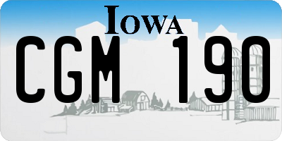 IA license plate CGM190