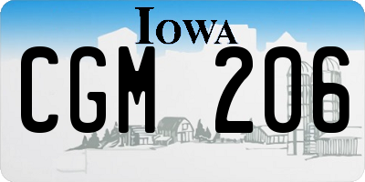 IA license plate CGM206