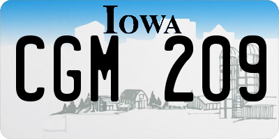 IA license plate CGM209