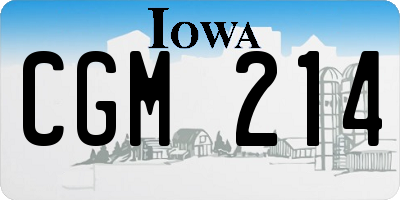 IA license plate CGM214