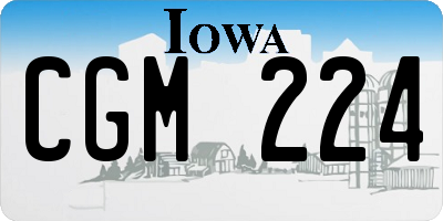 IA license plate CGM224