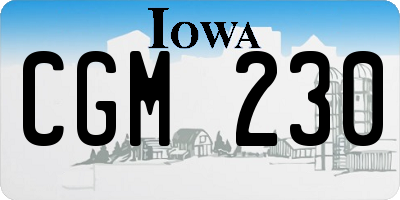 IA license plate CGM230