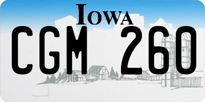 IA license plate CGM260