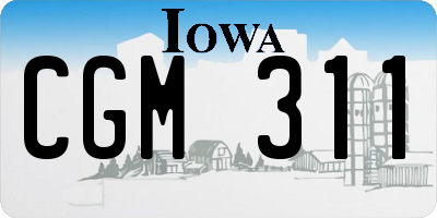 IA license plate CGM311