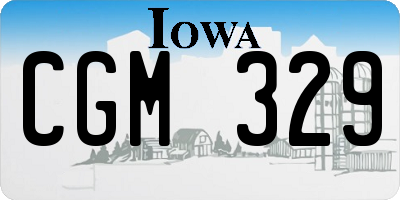 IA license plate CGM329