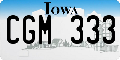 IA license plate CGM333