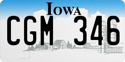 IA license plate CGM346