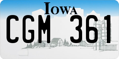 IA license plate CGM361