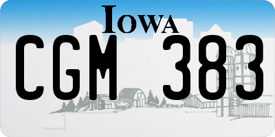 IA license plate CGM383