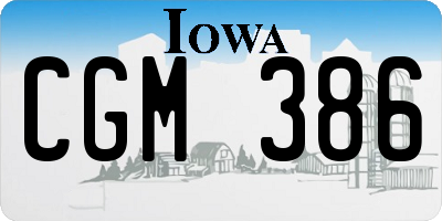 IA license plate CGM386