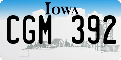 IA license plate CGM392